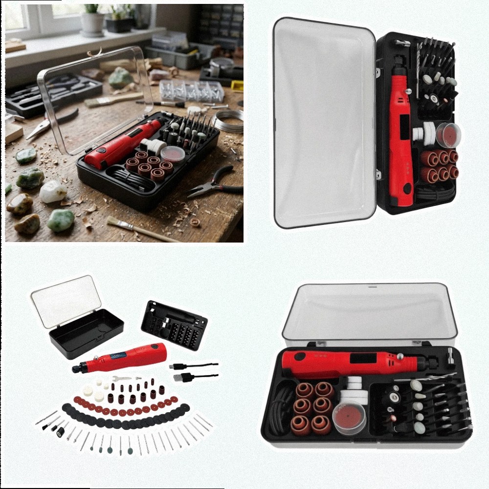 Cordless Rotary Tool Kit Accessories - 3,6V Kit Alat Putar Nirkabel, Penggiling