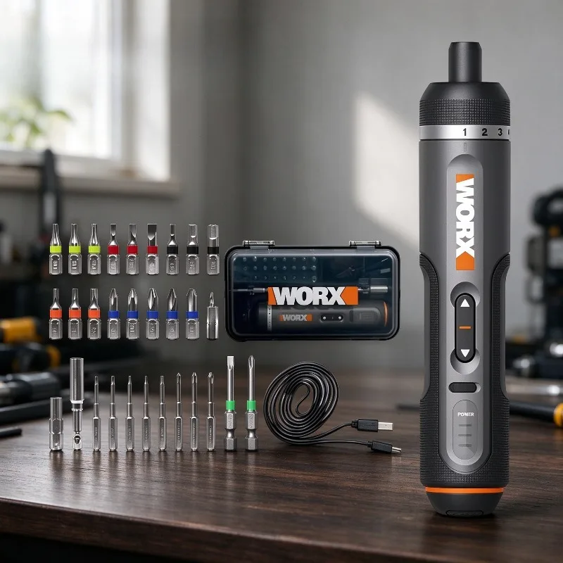 Electric Screwdriver Rechargeable Usb - Set Obeng Elektrik WORX WX242, Obeng