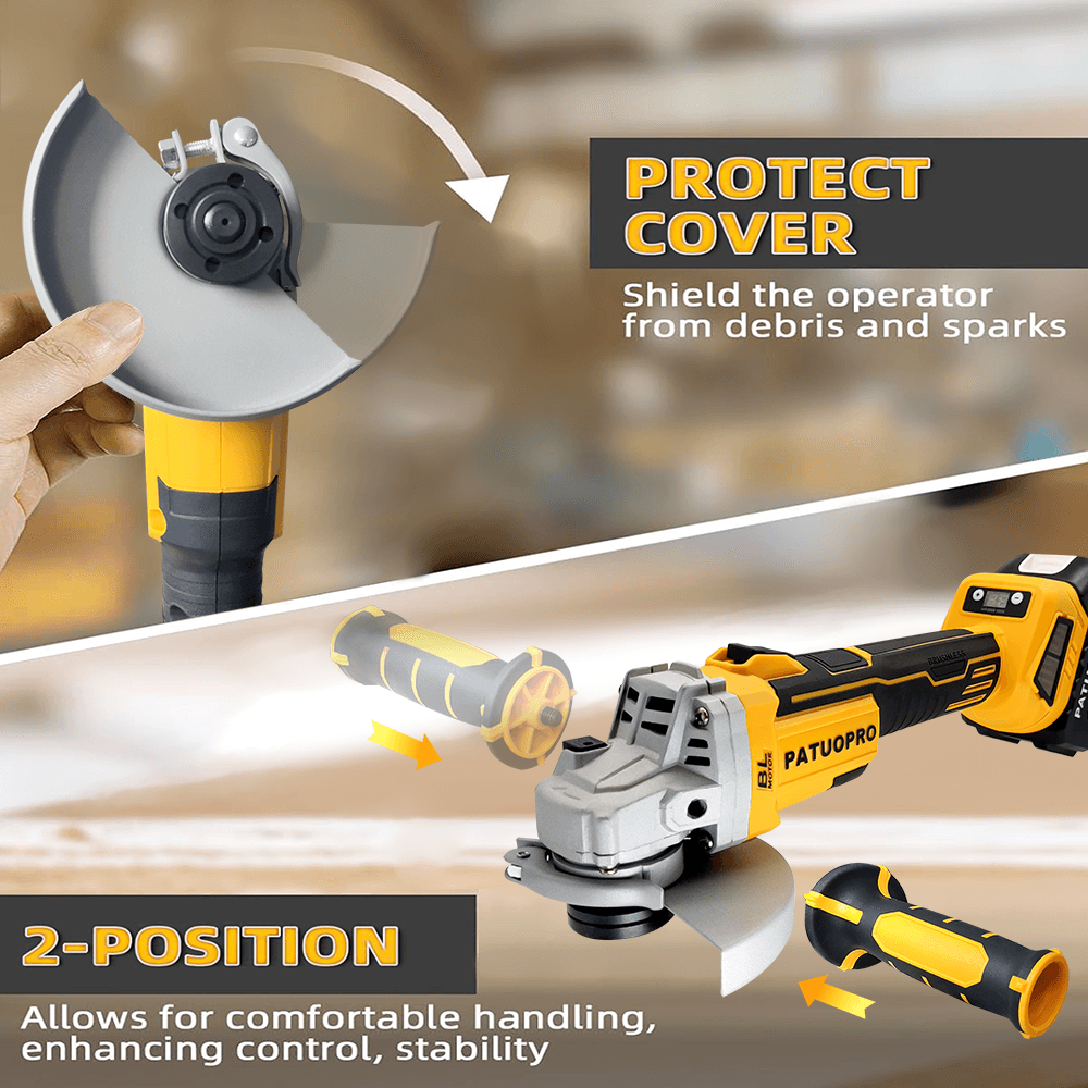 PATUOPRO 125mm Gerinda Listrik - Brushless Angle Grinder Battery Powered ulasan dan harga
